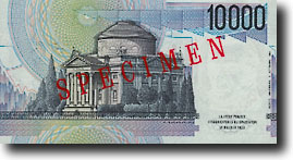 10000 Italiaanse lire-biljet