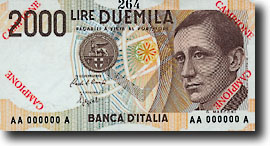 2000 Italiaanse lire-biljet