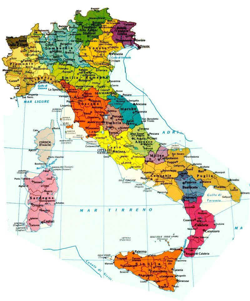 landkaart italie