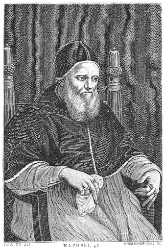 Paus Julius II (naar Rafaël.)